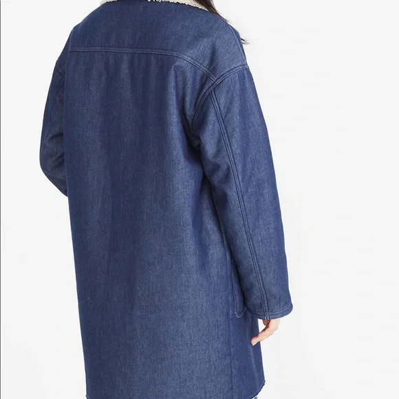 Madewell Sherpa denim cocoon coat - Picture 3 of 12